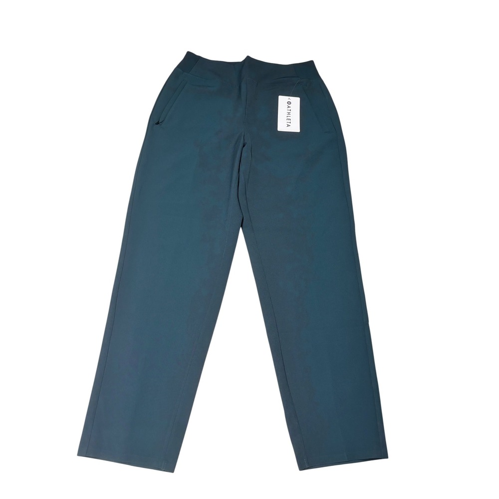 NWT Athleta Endless Pant Women 8 W28 L28 Teal Blue Straight Leg Quick Dry Travel